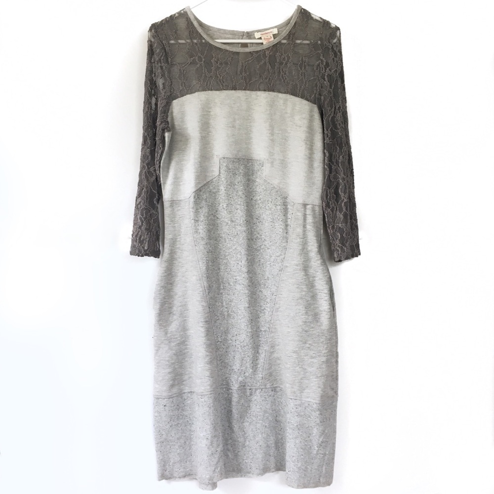 Sundance | Manon Gray Lace Sleeve Dress